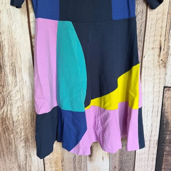 Boden Colorblock Dress Abstract Art Teacher Whimsical Colorful Style 14R Stretch - Picture 4 of 8